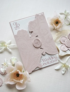 Vòm hình dạng tùy chỉnh thực hiện lời mời đám cưới thẻ Emboss lời mời đám cưới Bộ phong bì với khe cắm - Product Image 5