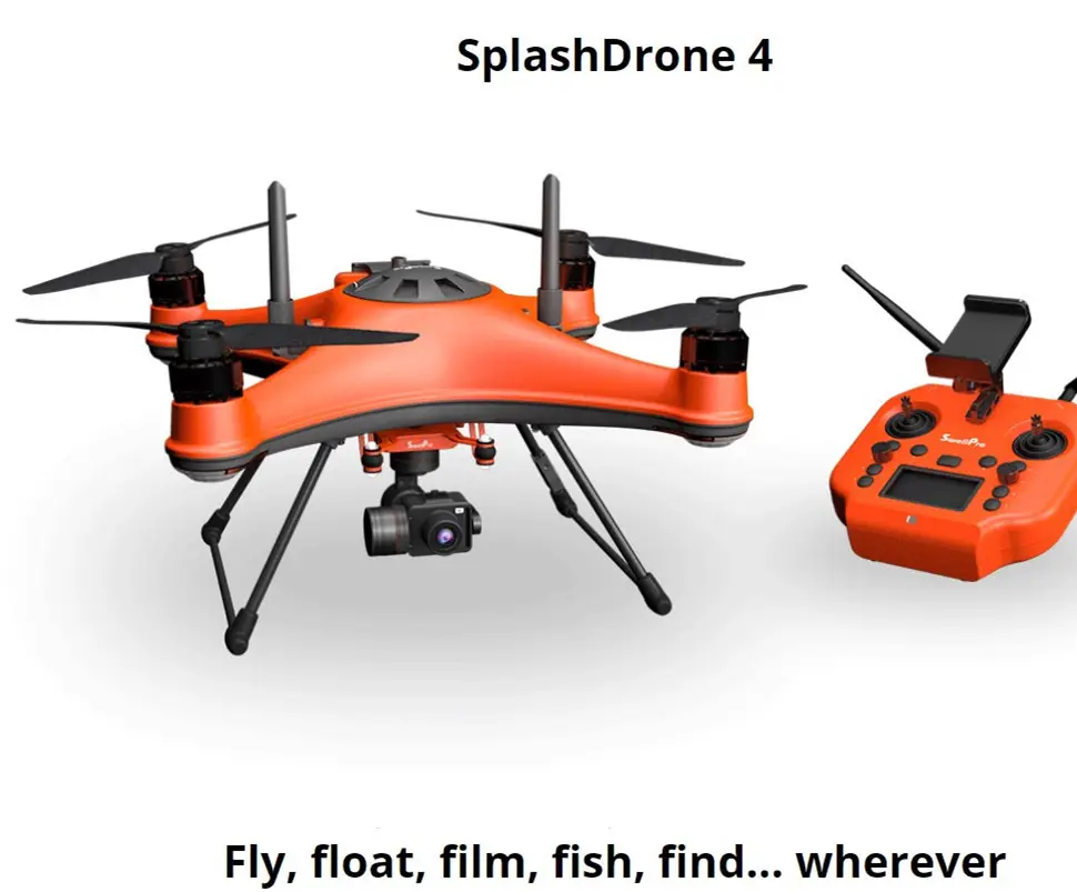 Bay Nổi Không Thấm Nước Fishfinding Drone Swellpro SplashDrone 4 Đêm Vsion Drone Cứu Hộ Drone