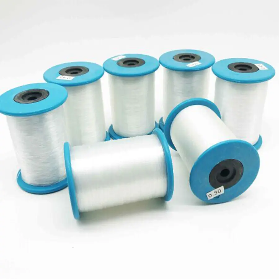 Venta al por mayor de hilo de coser de nylon pegado de alta resistencia de 0,2-1mm, hilo de monofilamento de nylon para coser