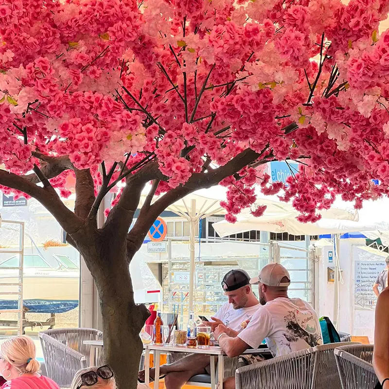 Árvore de flores artificial personalizada, árvores de flores de cerejeira para decoração de casamento ao ar livre