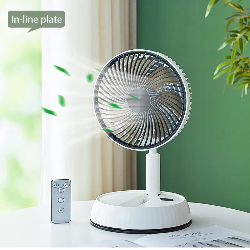 Dobrável Pedestal De Armazenamento Telescópico Ajustável Mini Ventilador Recarregável 3 em 1 Bateria Recarregável USB Mesa Stand Ventilador