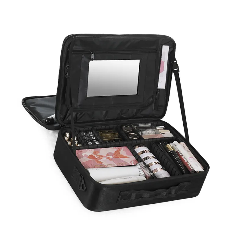 Female Brand Profession Makeup Case Fashion Beautician Cosmetics Organizer Storage Box Nail Tool Suitcase For Women Make Up Bag