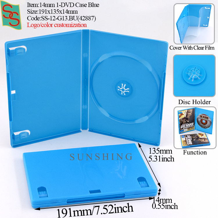 Boîtier 1 DVD 14 mm Bleu G13
