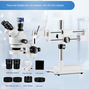 三目Simul聚焦立体显微镜双吊杆支架臂显微镜，带高清CCD相机 - Product Image 2