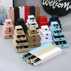 Customized Paper Drawer Box Jewelry packaging bags Ring Earrings Necklace Bracelet Gift Jewelry Packaging Boxes With Handle