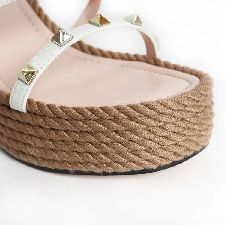 2024 Custom Female Footwear Ultra Solid Flat Shoe Slope Strap Platform Wedges Sandals OEM Manufacturer Customized for Summer