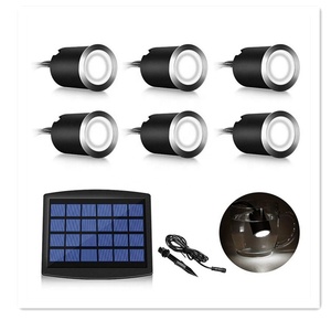 6 adet güneş enerjili <span class=keywords><strong>LED</strong></span> güneş güverte ışığı 32mm su geçirmez IP67 yeraltı ışıkları teras ve bahçe zemin döşeme lambaları duvar spot