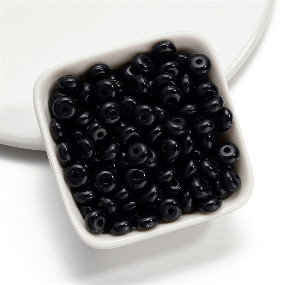 Perles plates acryliques - noires