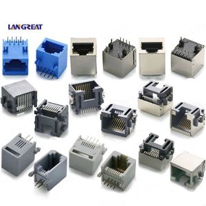 Cat5e PCB RJ45 8P8C ซ็อกเก็ต, RJ45 Cat6 ซ็อกเก็ต, Cat6A ซ็อกเก็ตป้องกัน - Product Image 1