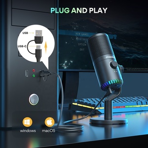 Unterstützung für Maono RGB-Gaming-Mikrofone Programmierung 3-in-1-Mikrofonknopf Desktop USB Typ C Kondensator-Gaming-Mikrofone mit zwei Modellen
