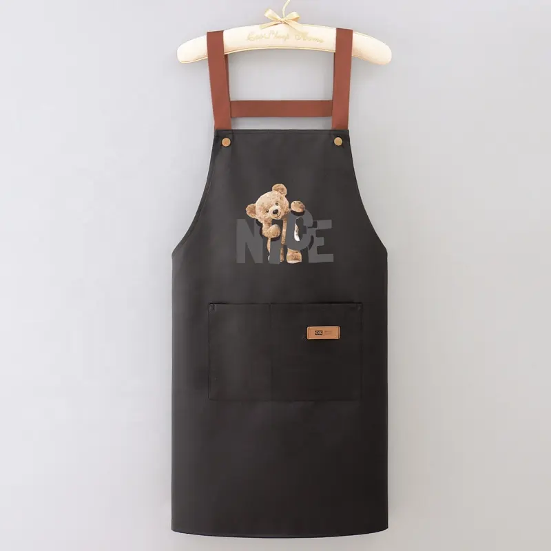 Waterproof Oil proof chef uniform modern with apron black personalised custom an Sleeveless adult apron with 2 pockets barista