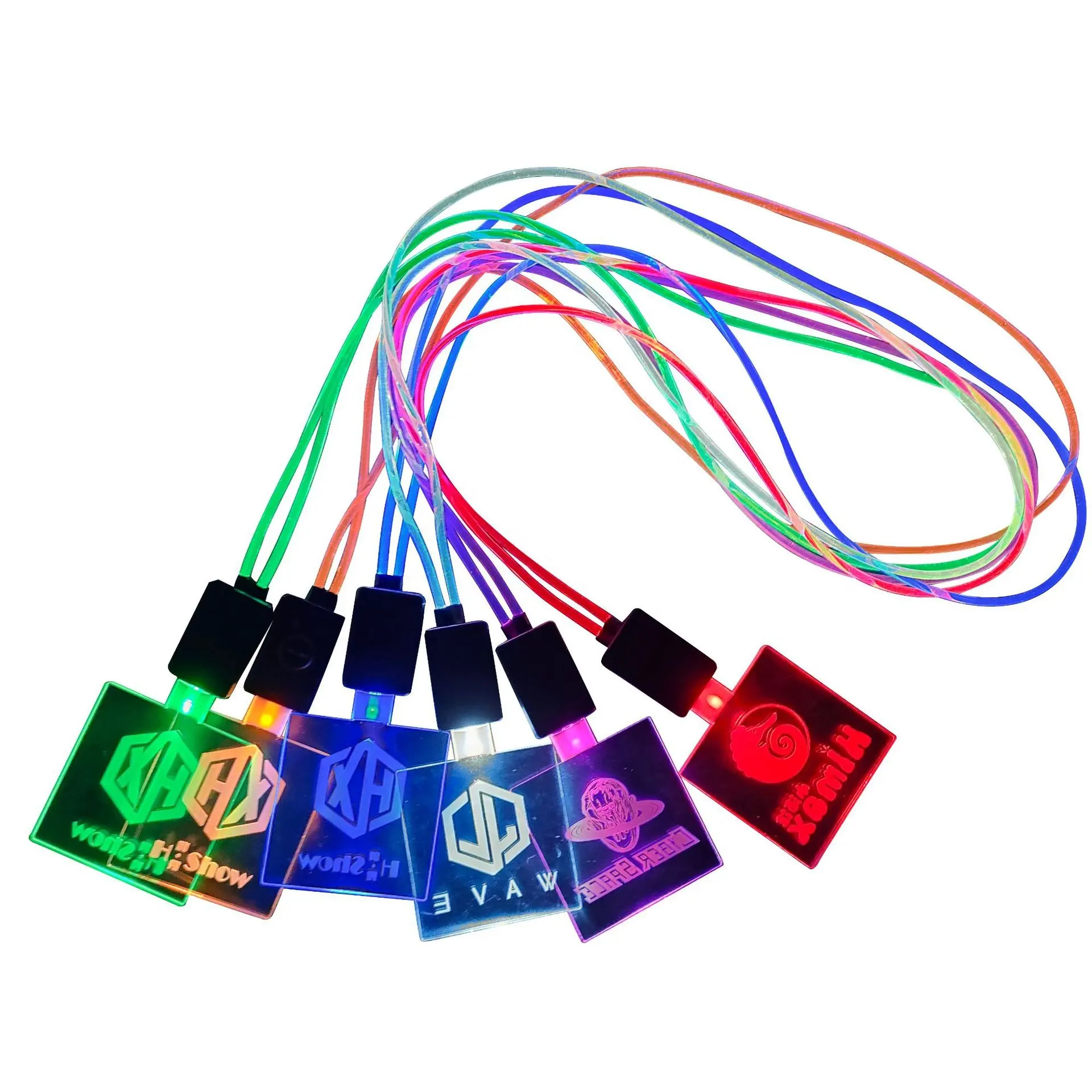 LINLI ป้ายไฟ LED เรืองแสงติดโลโก้ได้,ป้ายแสดงบัตรประจำตัวอะคริลิคสีสันสดใสสามารถชาร์จได้ด้วย USB