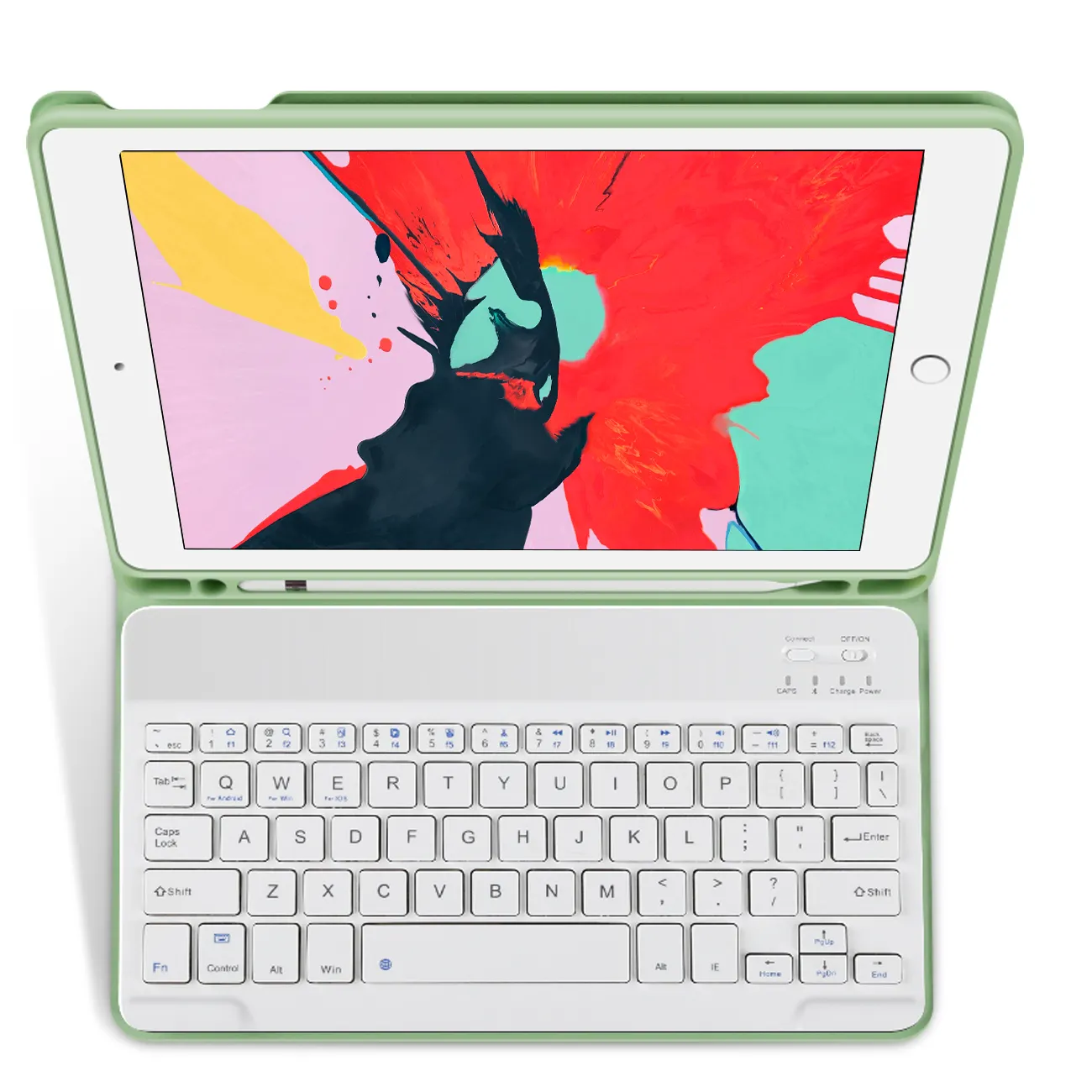 새로운 iPad 10.2 인치 2019 가죽 케이스 무선 키보드 커버 iPad 7 세대