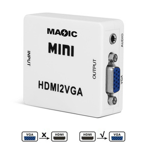 OEM Hdmi2Vga Adapter Mini White Box, HDMI zu VGA Konverter 1080P Audio Video Signal Ausgang HDMI zu Vga Für TV Set-Top-Boxen