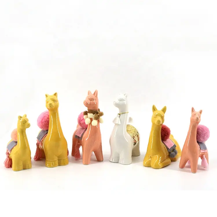 modern design colorful ceramic alpaca home accessories decoration ornament