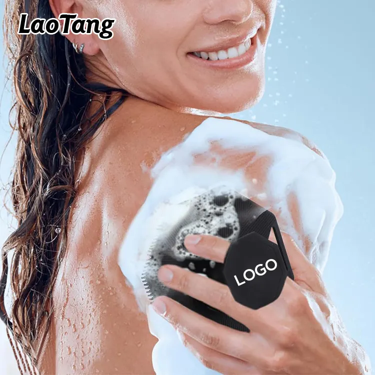 Gants de gommage corporel Laotang Premium Exfoliant Silicone Tapis de bain Douche naturelle Brosse de bain En stock