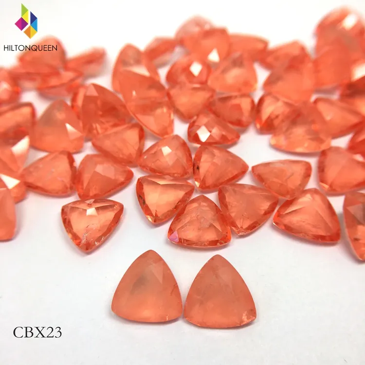 Wuzhou Factory Trillion Shape Colorful Fusion New Machine Gems Stone For Brass Jewelry Making