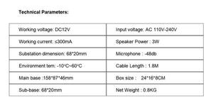 Intercomunicador de ventana bidireccional, sistema de audio inalámbrico con micrófono