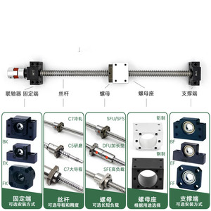 TBI SFU1204滚珠丝杠直线导轨组，带固定座齿轮轴承发动机PLC-用于升降滑台应用 - Product Image 4