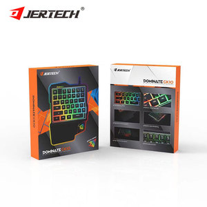 JERTECH GK10 mini colorido retroiluminado adecuado para teléfono computadora con cable USB teclado de mano izquierda teclado de juego de una mano para móvil - Product Image 3