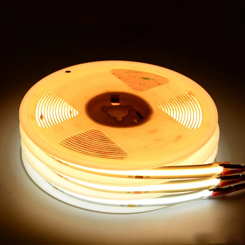 12V COB LED Strip ánh sáng CE ROHS 3 năm Bảo hành IP20 480led linh hoạt 24V COB LED Strip ánh sáng