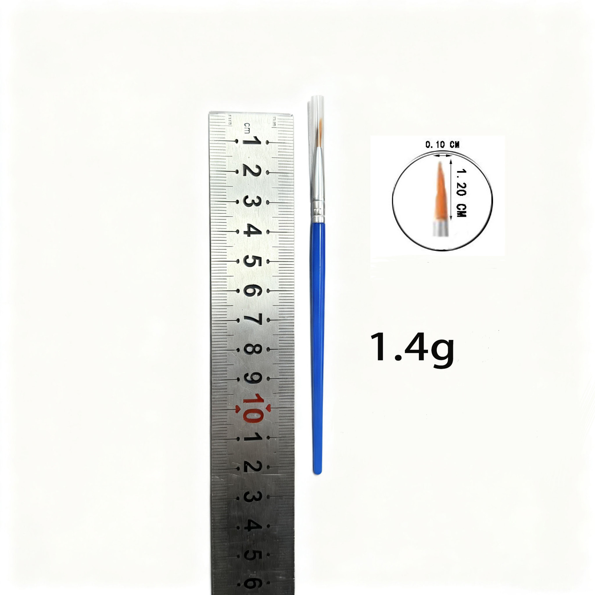 12.5cm blue rod plastic pointed yellow head pen cap