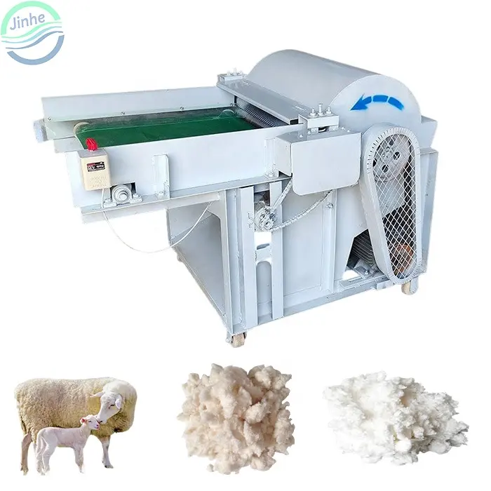 Mesin pembuka serat poliester pembuka wol domba benang katun limbah mesin daur ulang tekstil kain tua dan mesin pembukaan wol kain