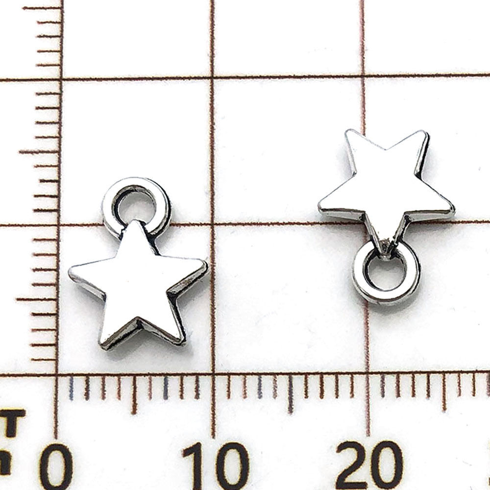 One antique silver five-pointed star - 0.6g - 9*12mm - 5812