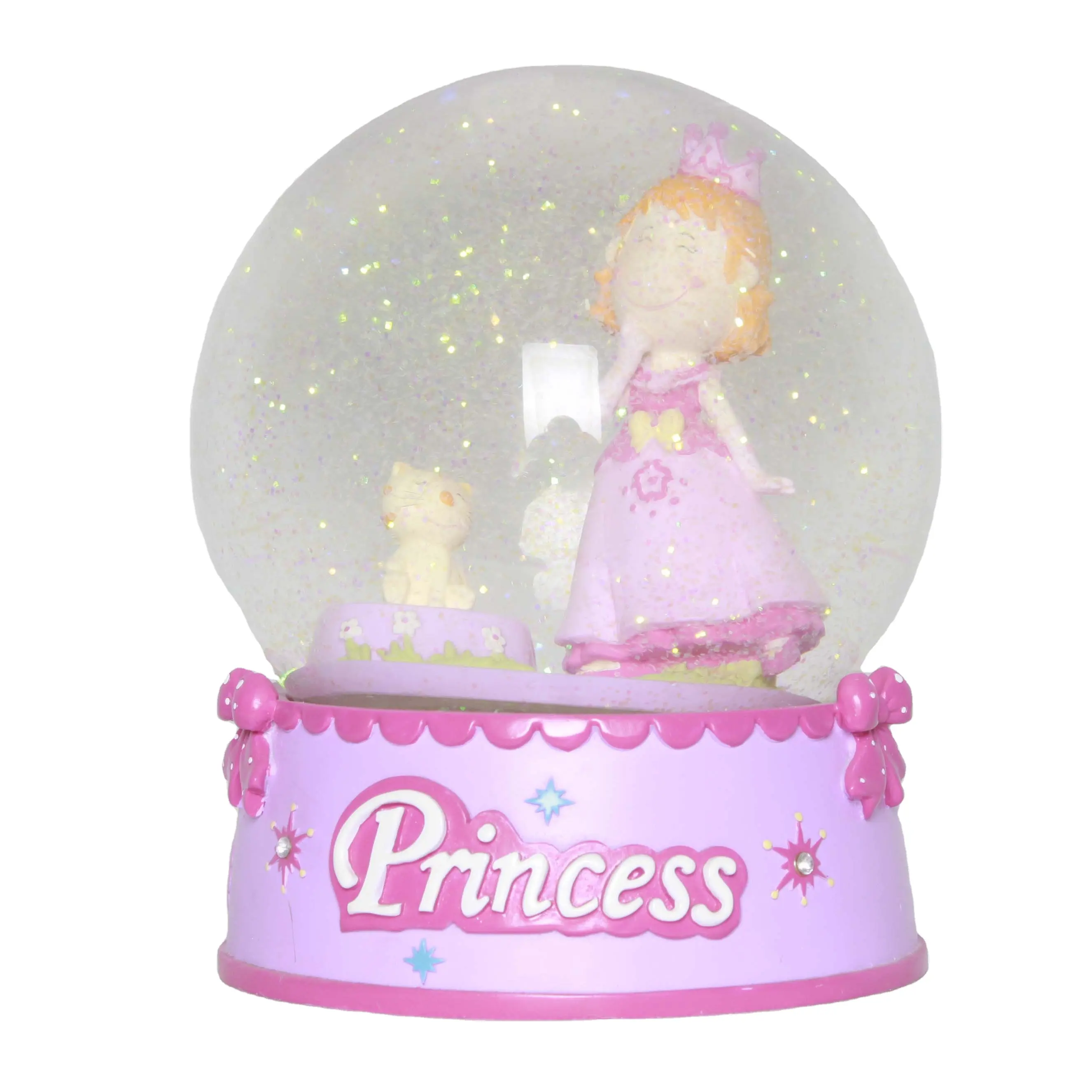 Großhandel Big Size Custom Schneeball 150mm Harz Prinzessin Figur Schneekugel Schöne Mädchen Wasser kugel Für Geschenke