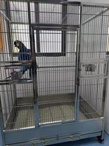 Cage pour perroquet moderne à double couche Cage à oiseaux en acier inoxydable solide antirouille et écologique - Product Image 4