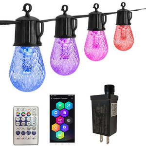 Cadena de luces inteligentes Rgb de 48 pies, impermeable, luces de cadena para acampar, sincronización de música, cadena decorativa, luz Led con control remoto - Product Image 1