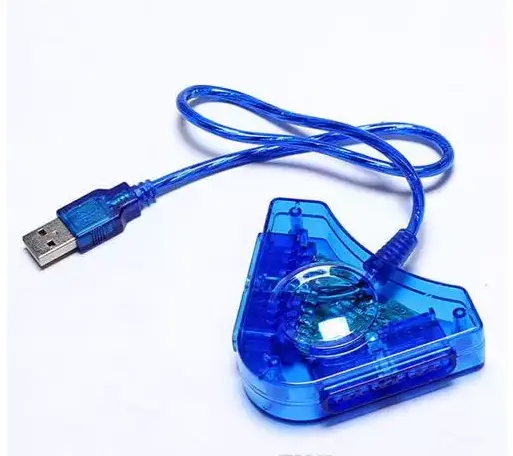 ST302 Kabel Adaptor Konverter S-302, Pengontrol Game USB Dual Player untuk PS2 Menarik Dual 2 PC USB