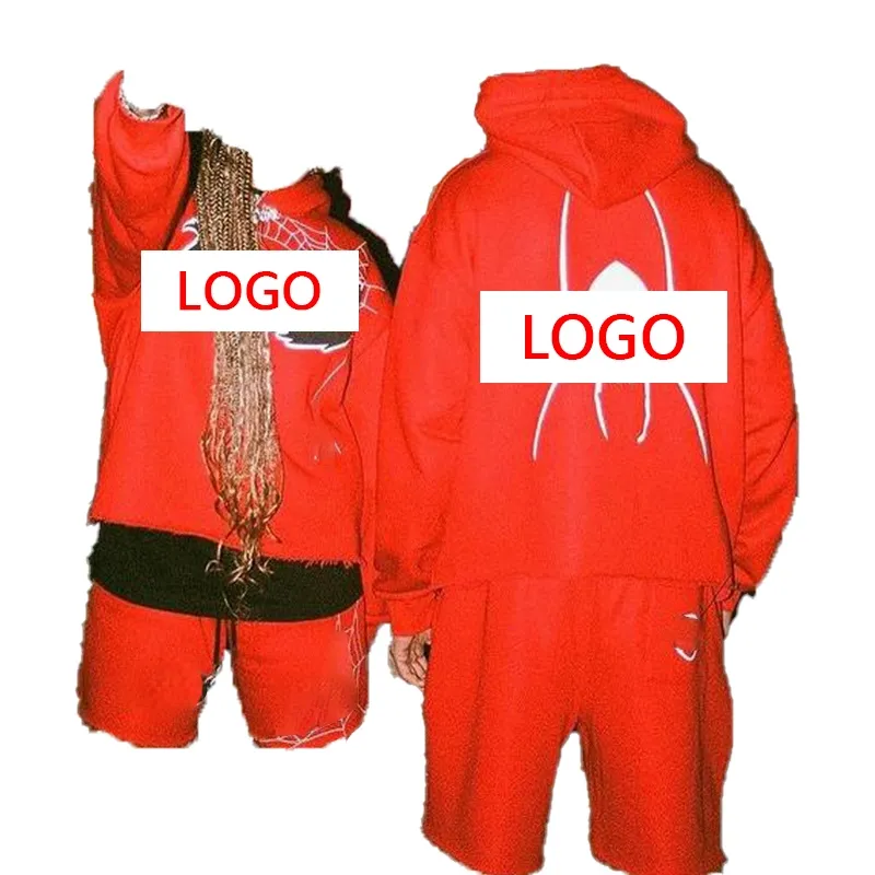 Stil erkek Vogue Streetwear katmanlı spor Hoodie kendinizi ifade 2023 ODM OEM fabrika toptan örümcek Hoodie