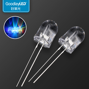Paket başına 250 adet 10mm yuvarlak kafa şeffaf yedi renk hızlı flaş yavaş flaş parlak ışık boncuk LED - Product Image 1