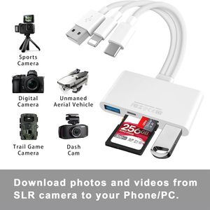 5合1多功能即插即用USB OTG适配器USB C和USB A SD适用于iPhone的多合一存储卡读卡器 - Product Image 6