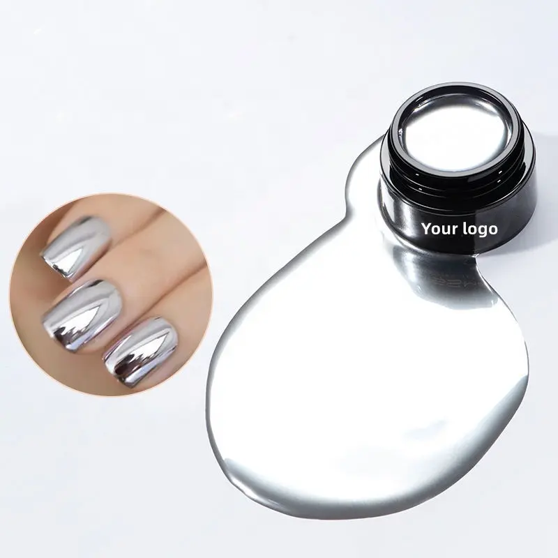 Marque privée Métal Effet Chrome Nail Art Soak Off UV LED Miroir Peinture Métallique Gel Polish