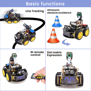 Hot sell Keyestudio <strong>Raspberry</strong> <strong>Pi</strong> 4B Robot <strong>Smart</strong> Car Kit for 4kit - Product Image 6