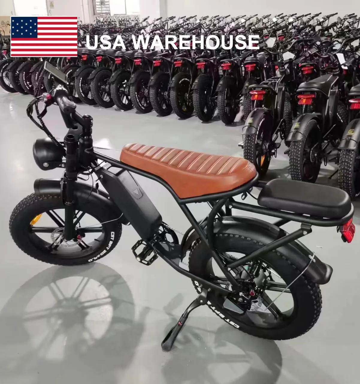 USA warebike Ouxi V8 Ebike 750W 48V sepeda motor 20*4 inci beach cruiser 1000W sepeda tanah elektrik