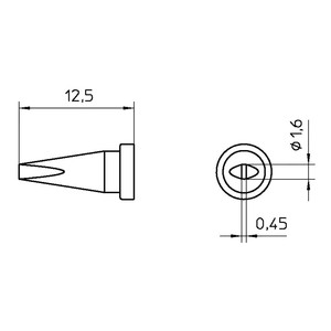 Weller LT ASL lehim ucu keski şekli ucu boyutu 0.45mm ucu uzunluğu 13mm içeriği 1 adet. (940910051253) - Product Image 1