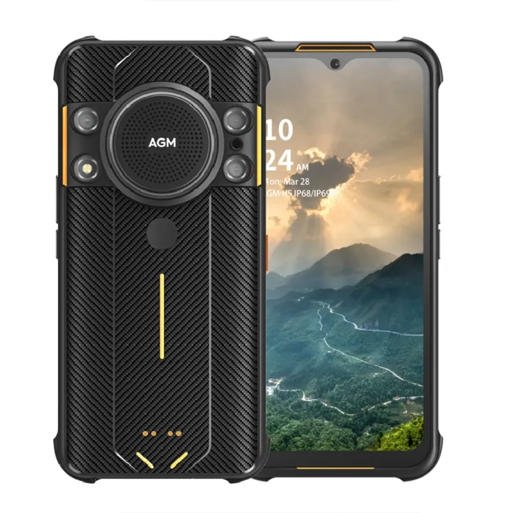 Yüksek kalite moda cep telefonu AGM H5 yeni telefon gece görüş kamera çift SIM kart 7000mAh pil 6.5 inç cep telefonları