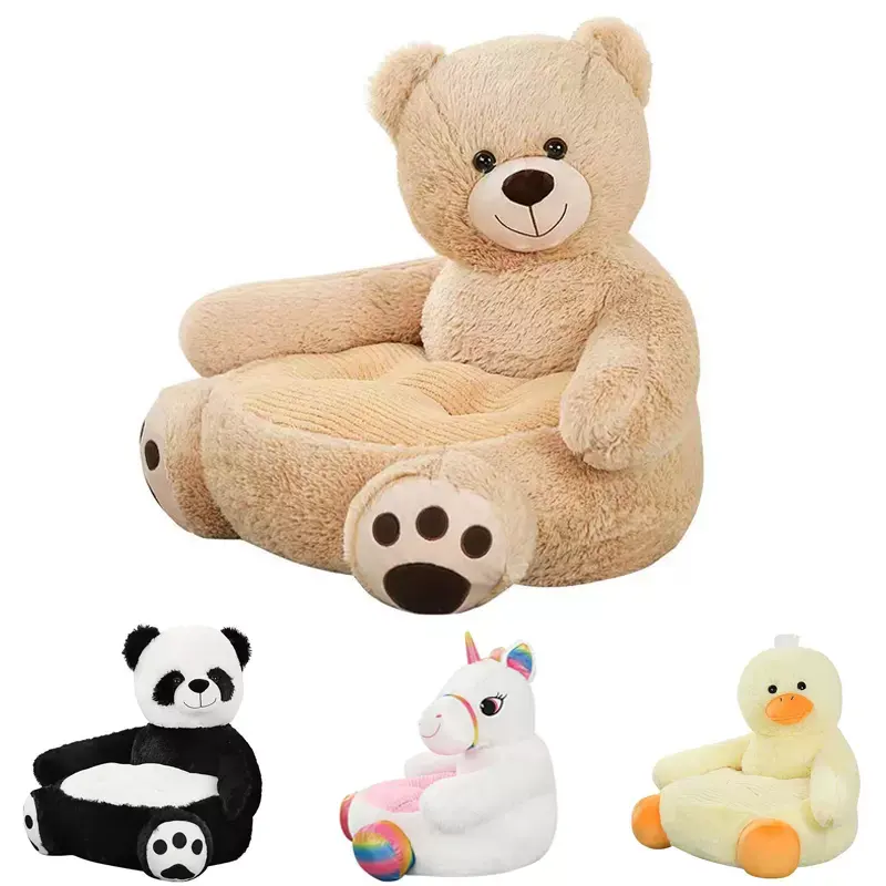 Top Seller Panda Cartoon Plush Lazy Sofa Stuffed Animal Plush Toys Cute Unicorn Plush Chair For Kids