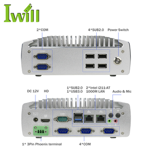 Dual Lan J1900 Mini Pc Industrial 6COM RS485 RS232 Sistema operativo Linux Mini Pc para monitoreo de seguridad - Product Image 5