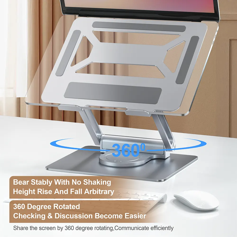 최신 유니버설 360 회전 접이식 노트북 홀더 도킹 스테이션과 조정 가능한 금속 노트북 스탠드