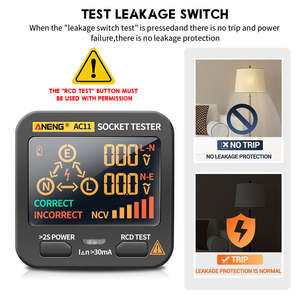 ANENG AC11 Digital Smart Socket Tester Voltage Test Socket Detector <strong>US</strong>/UK/EU/<strong>AU</strong> <strong>Plug</strong> Ground Zero Line Phase Check Rcd NCV test - Product Image 3