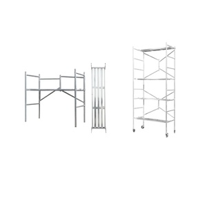 Andamio plegable de Diseño Industrial de 4 pies, escalera de marco de acero para uso multiusos, andamio móvil con acabado galvanizado