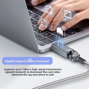 Adaptador de Cable USB 3,0 Gigabit Ethernet RJ45 Convertidor de extensión hembra a macho Nueva condición Salida de CC para computadora