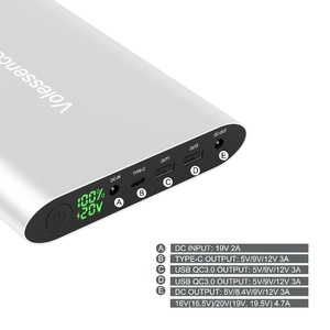 通用充电器聚合物电池电源组2 USB 40000毫安时12v输出铝制相机智能手表电源组 - Product Image 4
