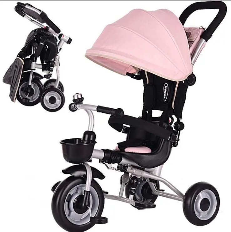 Tricycle pliable pour enfant, Tricycle à 3 roues, Tricycle pour bébé, Tricycle pour bébé 4 en 1, Tricycle pour enfant de 1 à 6 ans