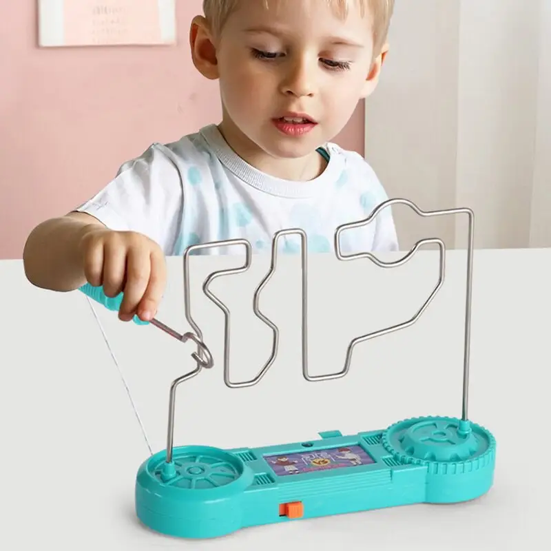 لعبة تصادم كهربائية للأطفال لعبة تعليمية كهربائية تعمل باللمس متاهة لعبة حفلة لعبة مضحكة ألعاب تجربة علمية هدية للأطفال