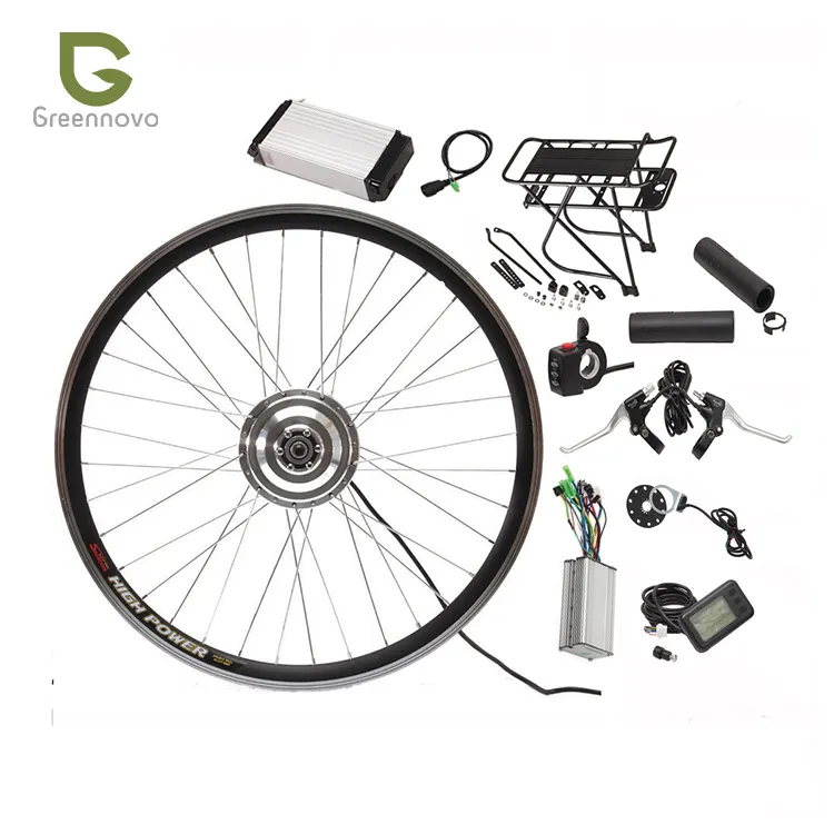 Kit de conversão de bicicleta elétrica, 36v/48v, 350w, 500w, 1000w, 700c, com bateria